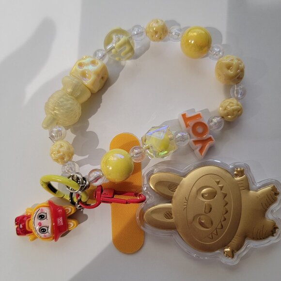 24k gold Labubu Yellow mobile Phone Charm, Keychain - Picture 2 of 2